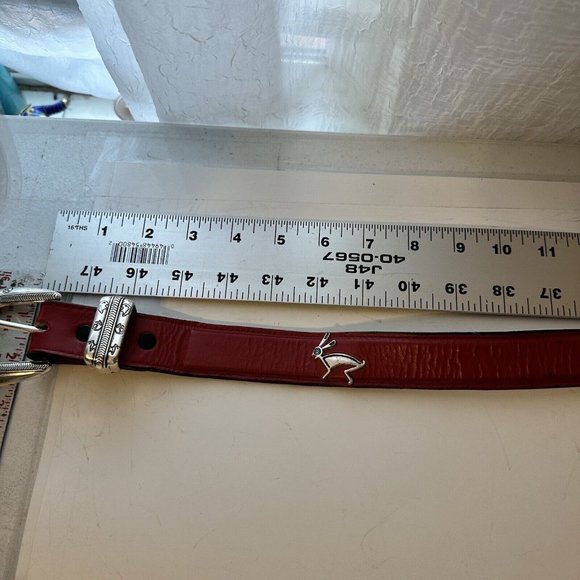 Vintage Womens Red Texas Leather Collection Western Charm Fetish Belt Size 38
